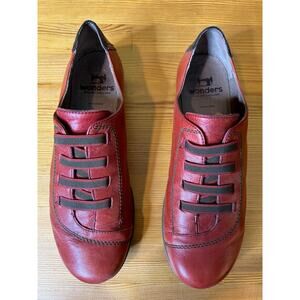 Wonders Red Leather Walking Shoes – Women’s 8.5 (EUR 39) – Made in Spain